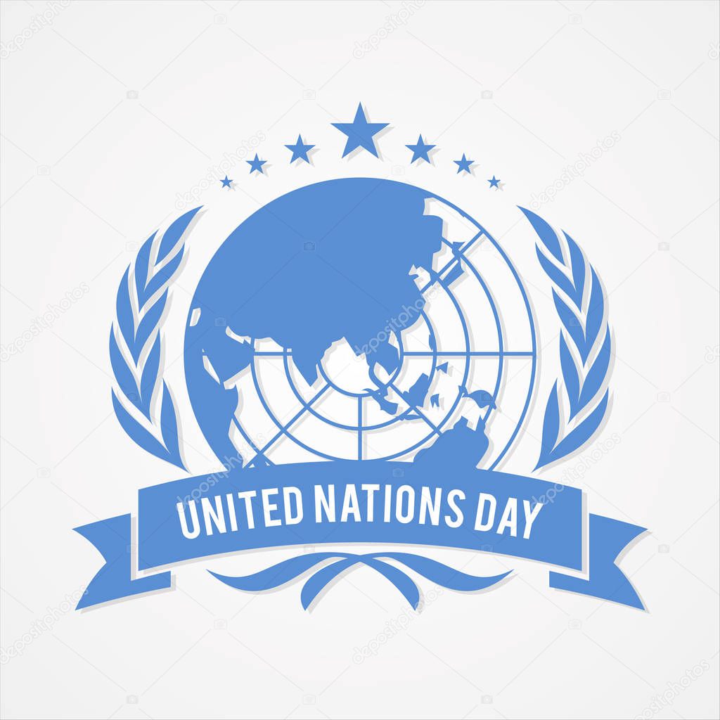 United Nation Day banner vector in flat style