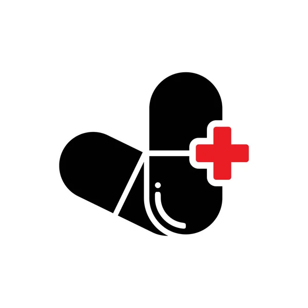 Ikona pigułki na białym tle z kolekcji medycznej — Wektor stockowy