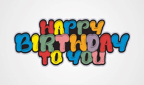 Vector dibujos animados carta colorida feliz cumpleaños a usted concepto — Vector de stock