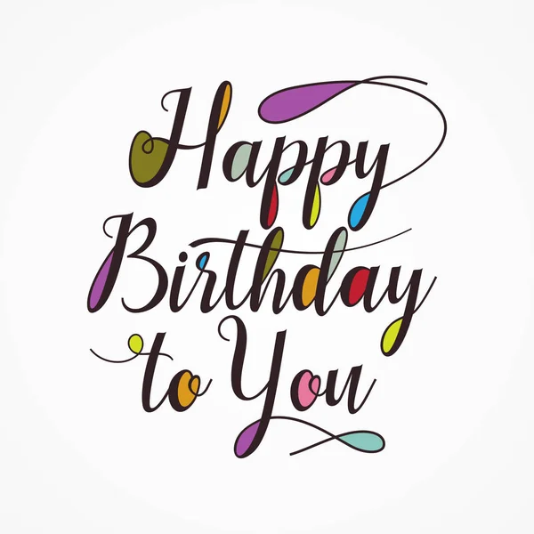 Diseño abstracto de la carta con la palabra feliz cumpleaños a usted — Vector de stock
