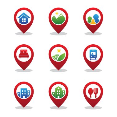 Harita için pin işaretçisi simgesi Gps navigasyon öğesini ayarlama