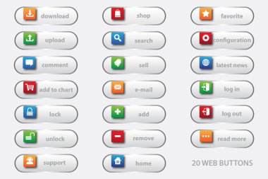 En iyi iş web sitesi için 3d grafik ile 20 web düğmeleri