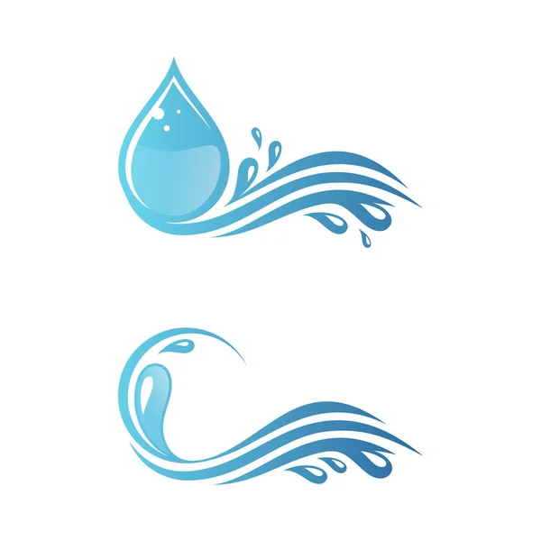 Set of blue water splash with droplet for your best business — Stock Vector