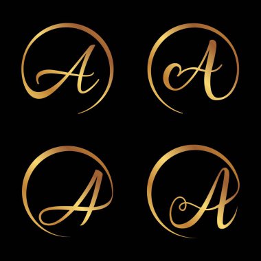 Lüks altın harf İş sembolünüz için yuvarlak şekilli