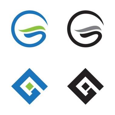 Soyut G harfi tasarım vektör çizim şablonunu ayarla