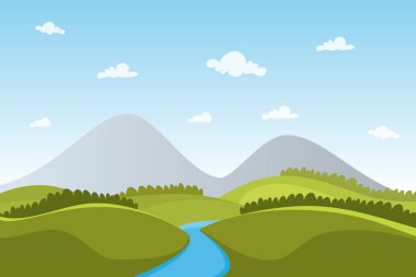 Afiş için doğa dağ vektörünü görüntüle