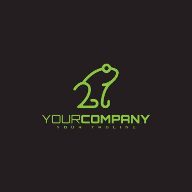 Frog line style design with color green for your business symbol clipart