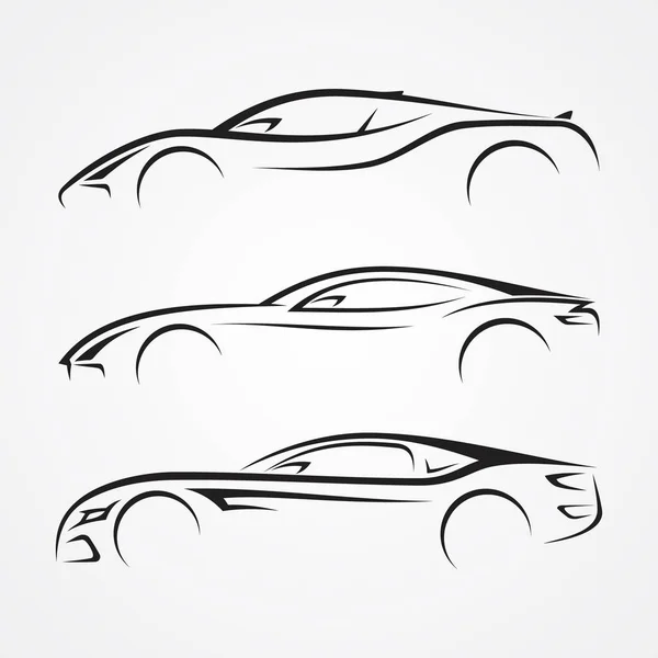 Elegancia coche deporte elemento silueta estilo — Vector de stock