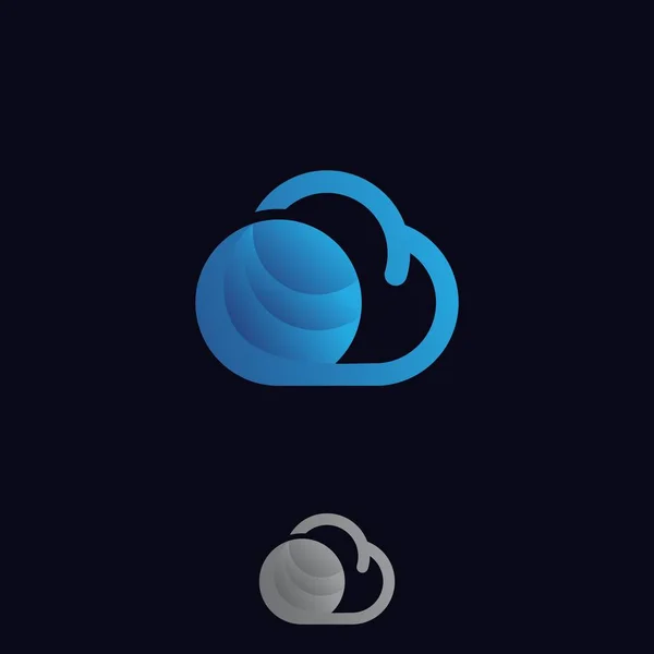 Technologický design cloudová ikona s modrou barvou — Stockový vektor