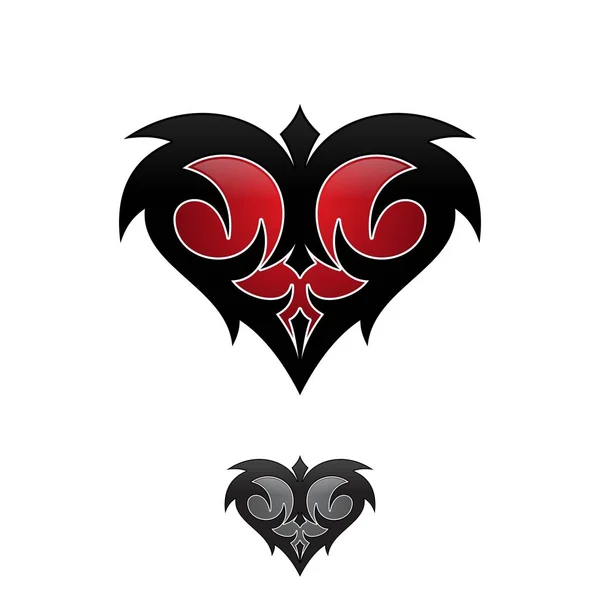 Símbolo de icono tribal de amor abstracto para diseño gráfico y web — Archivo Imágenes Vectoriales