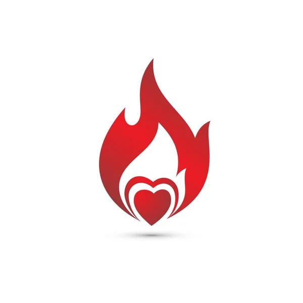 Flame heart simgesi grafik ve web tasarımı için modern sembol
