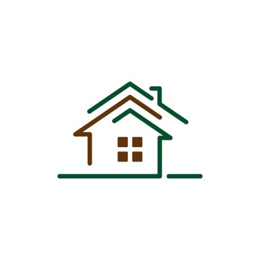 Çizgi sanatı grafikli emlak şirketi için çizim tasarımı evi