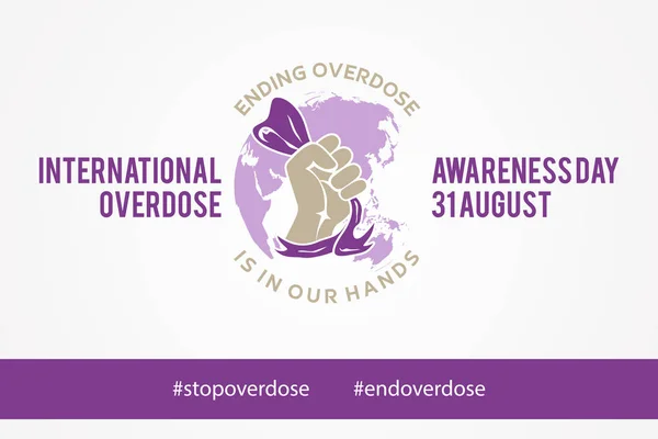 International Overdose Awareness Day greeting card or poster — Stock Vector