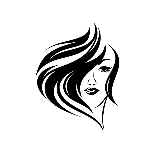 巻き毛の女性のベクトル・クローズアップの肖像 — ストックベクタ