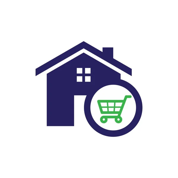 Vivienda simple y el icono de bienes raíces gráfico de compras para el icono web — Archivo Imágenes Vectoriales