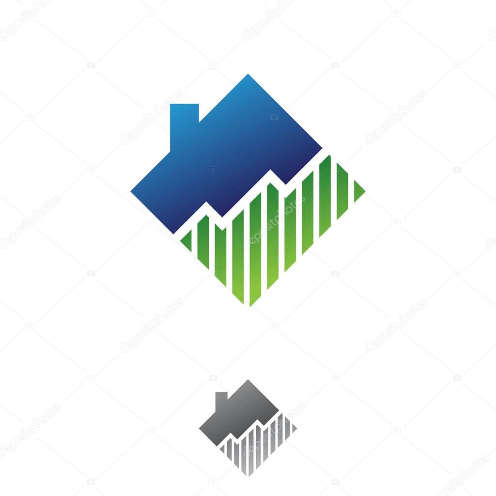 Simple diagram chart shaped home illustration for real estate company. Real estate company concept design. Vector illustration EPS.8 EPS.10