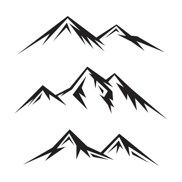 Set van abstracte vectornatuur of outdoor bergsilhouet — Stockvector