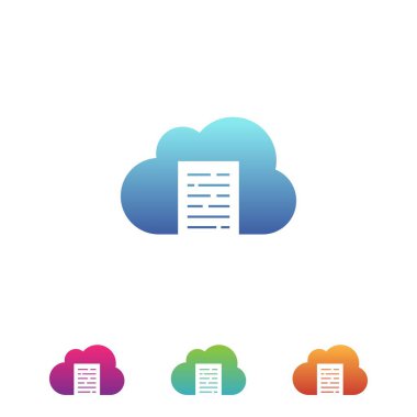 Web için modern biçiminde bulut dosyaları veri ikonu vektörü