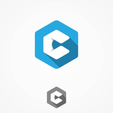 Teknoloji işi kurumsal harf c vektör tasarım sembolü