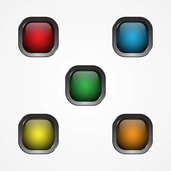 Σχεδιασμός διανυσματικού τετράγωνου κουμπιού για εικονίδιο web — Διανυσματικό Αρχείο