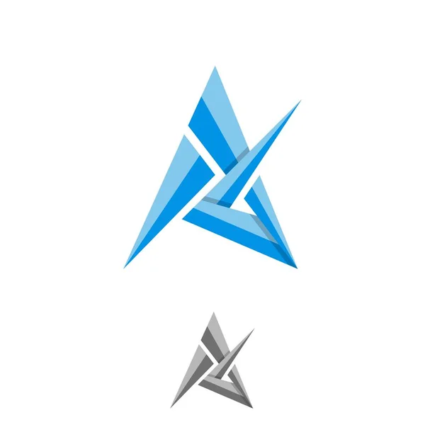 Carta geométrica Um design para o ícone do logotipo da tecnologia — Vetor de Stock