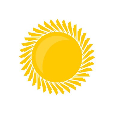 Soyut sarı parlak güneş vektörü izole edilmiş yaz simgesi tasarımı