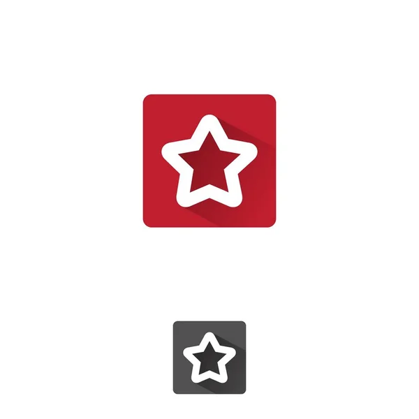 Estrella simple icono de la APP con color rojo, línea en forma — Archivo Imágenes Vectoriales