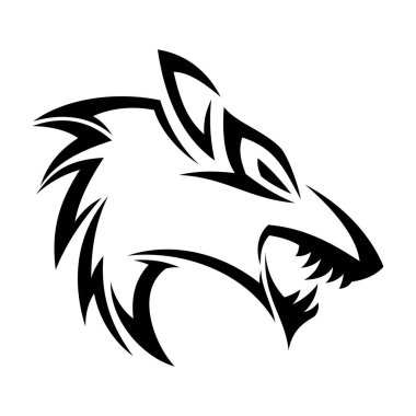 En iyi yaratıcı silüet illüstrasyon baş tilki kabilesi