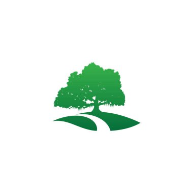 Yol ile grafik ve web tasarımı için ağaç simgesi