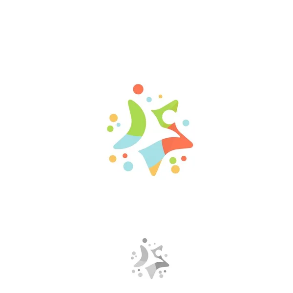 Logo colorido para la salud humana en diseño de estilo plano — Archivo Imágenes Vectoriales