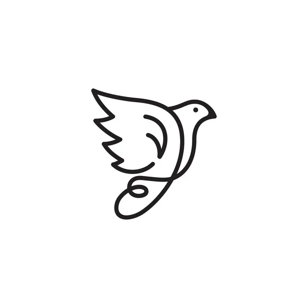 Линейный вектор иконки птичьего стиля в современной квартире — стоковый вектор
