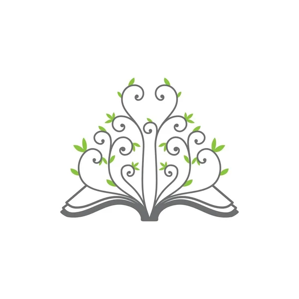 Vetor de livro aberto criativo com ornamento floral — Vetor de Stock