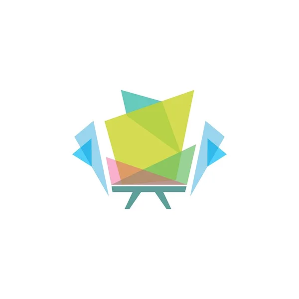 Mejor vector simple colorido logotipo de los muebles — Archivo Imágenes Vectoriales