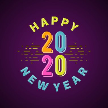 Tasarım harfi Mutlu Yıllar tebrik kartı ya da geçmiş