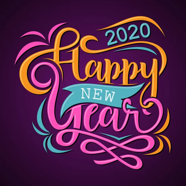 Feliz Año Nuevo 2020 tarjeta de felicitación o fondo — Archivo Imágenes Vectoriales