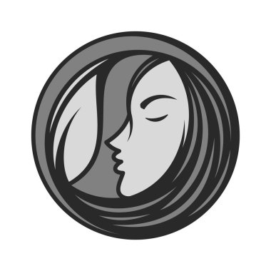 En iyi yaratıcı siluet kadın yüz simgesi