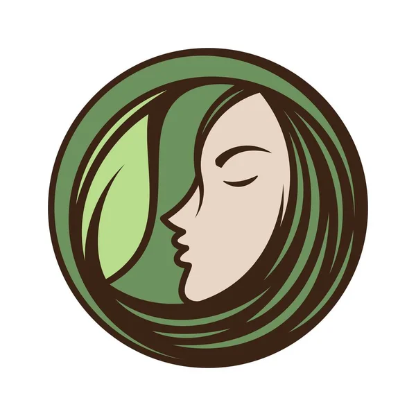 Best creative woman face icon vector — Stock vektor