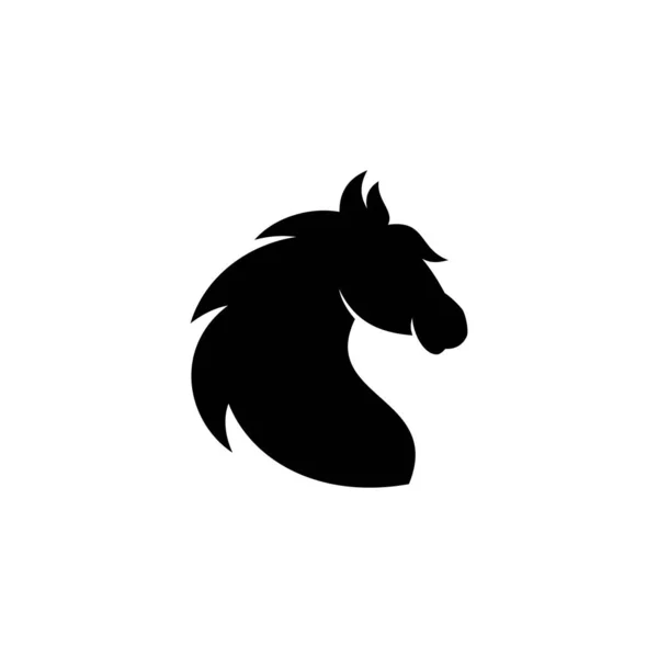 Sílhueta abstrata ícone vetor de cavalo cabeça simples — Vetor de Stock
