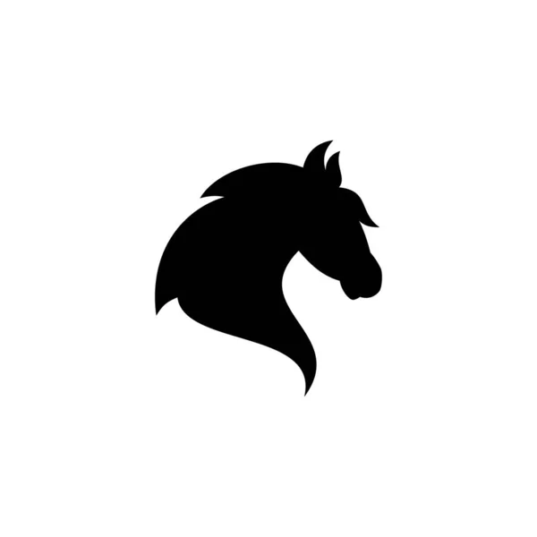 Creativo, silueta simple cabeza caballo vector icono — Archivo Imágenes Vectoriales