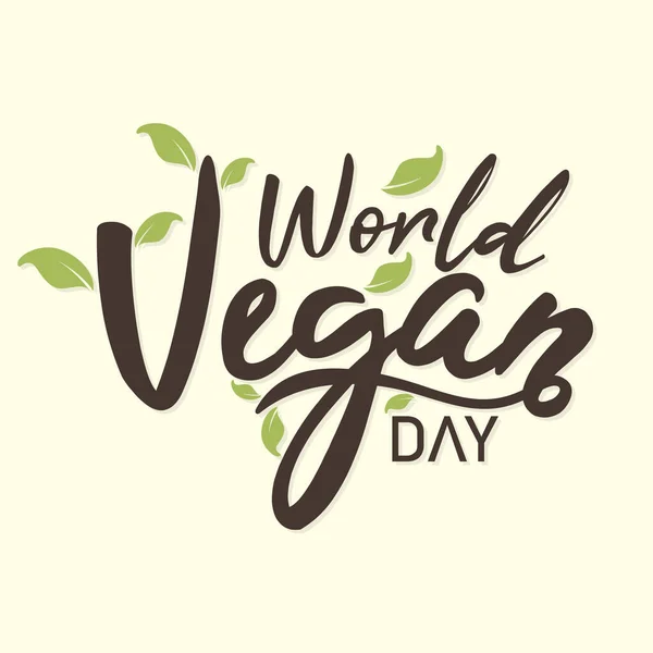 Journée Mondiale Végétalienne Dessin Main Fond Vectoriel Journée Mondiale Végétalienne — Image vectorielle