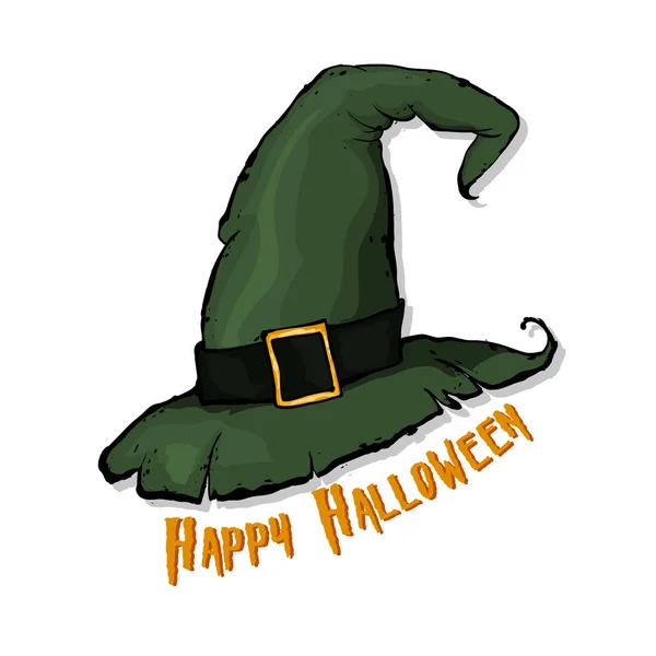 Eine Illustration Eines Cartoon Halloween Hexenhuts Fröhliches Halloween Handgezeichnete Vektor — Stockvektor