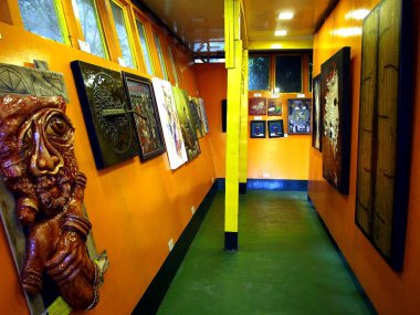 Baguio, Benguet Eyaleti, Filipinler - 7 Haziran 2018: Siteleri ve Tam-Awan Köyü, Bahçe gökyüzünde, Baguio, Filipinler ünlü bir turizm konumlar