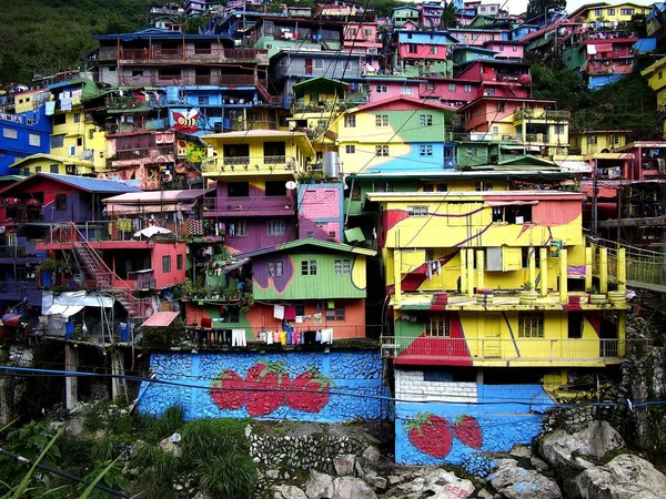 Trinidad Provincia Benguet Filipinas Junio 2018 Casas Coloridas Stobosa Hillside —  Fotos de Stock