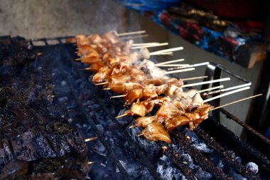 Çeşitli tavuk ve domuz iç barbekü