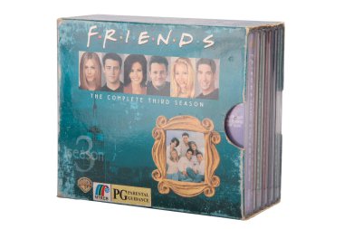 Antipolo City, Philippines - June 4, 2020: Photo of an old collection of complete season 3 VCD set of the TV show Friends. clipart