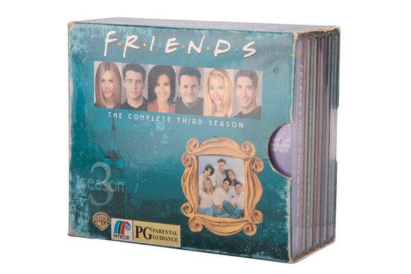 Antipolo City, Philippines - June 4, 2020: Photo of an old collection of complete season 3 VCD set of the TV show Friends.