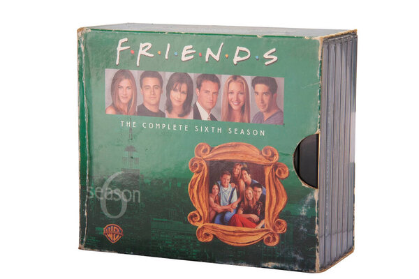 Antipolo City, Philippines - June 4, 2020: Photo of an old collection of complete season 6 VCD set of the TV show Friends.