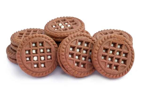Biscuits à la crème lactée au chocolat brun isolés — Photo