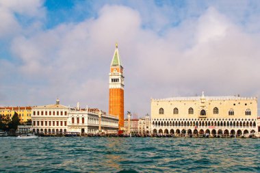 St. Marks Meydanı San Marco, Campanile Katedrali Kulesi ve doges Sarayı, Venedik, Italya
