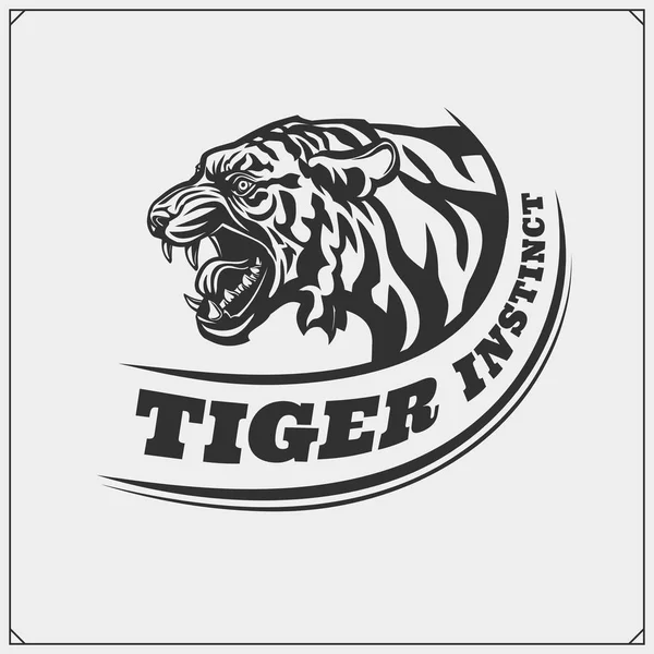Emblem Med Tiger För Ett Sport Team — Stock vektor